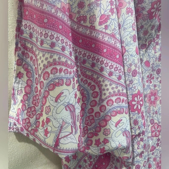 Bali Queen Jumpsuit OS Pink Color block Indian Print - Picture 4 of 10